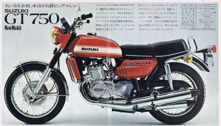 Classic 1977 Suzuki GT motorcycle from Suzuki’s vintage era